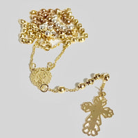 Tricolor rosary 3mm beads virgin 18kts of gold plated 22 rosaries