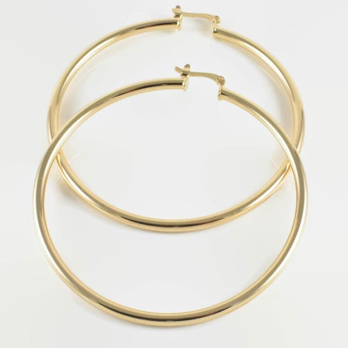 Tubes 70mm gold layered earrings hoops earrings