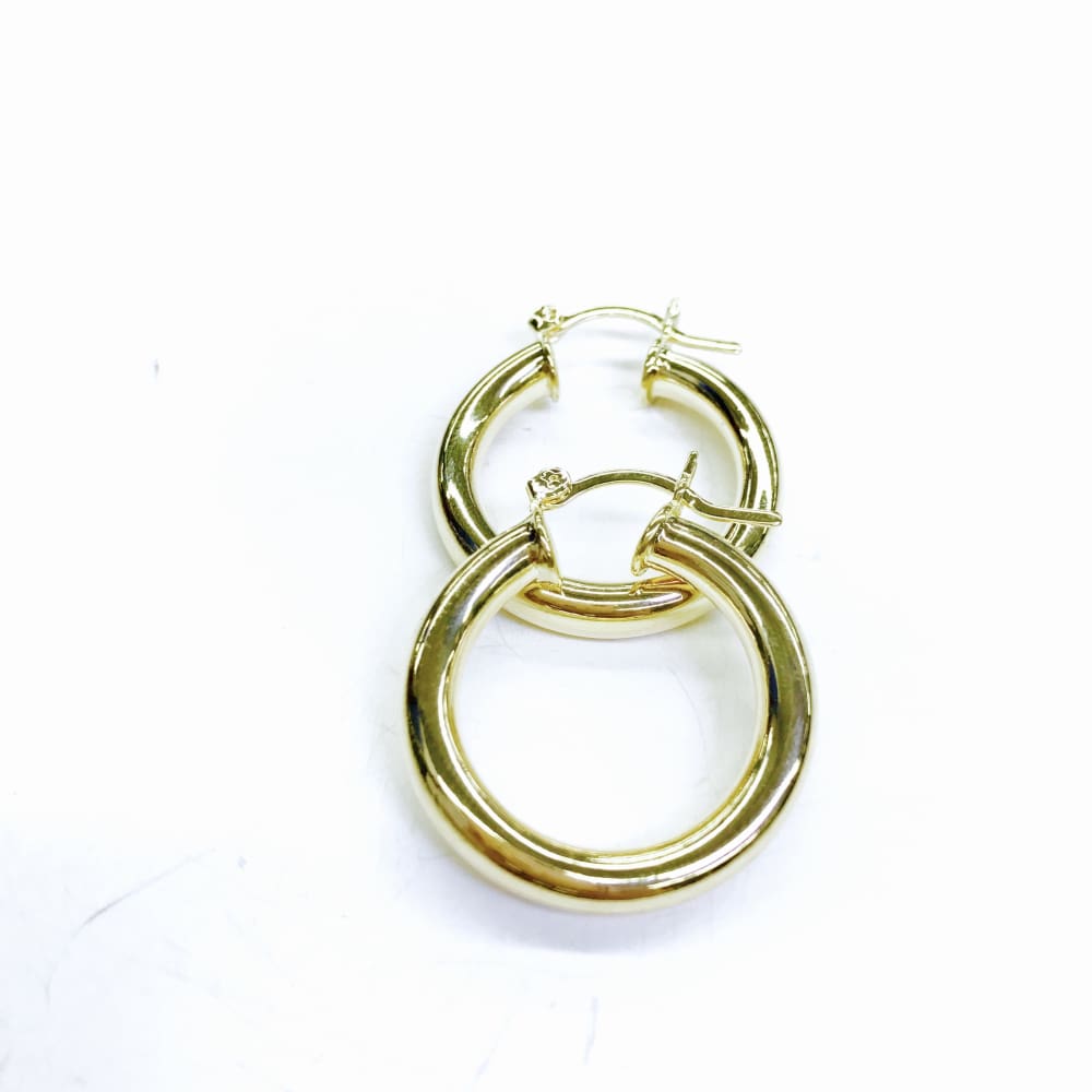 Tubular 1’l5w gold plated earrings hoops earrings