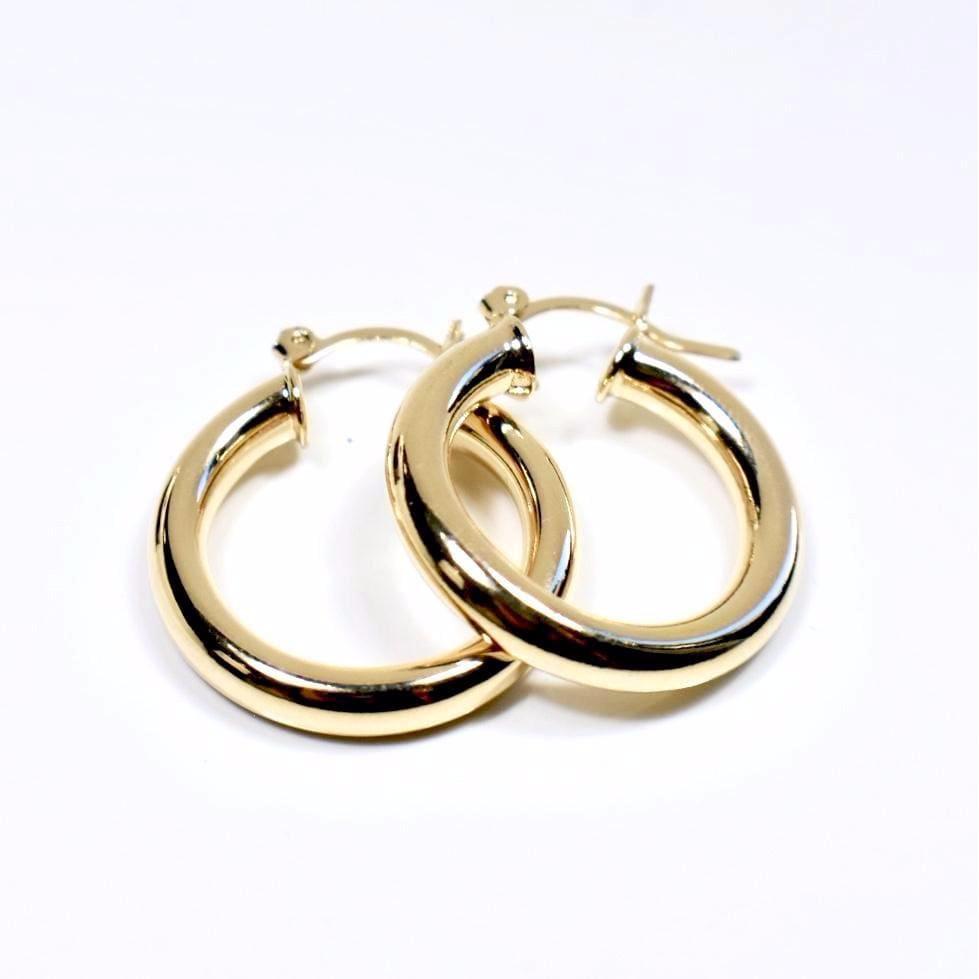 Tubular 1’l5w gold plated earrings hoops earrings
