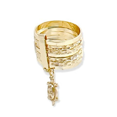 Turtle charm semanario ring in 18k gold plated rings