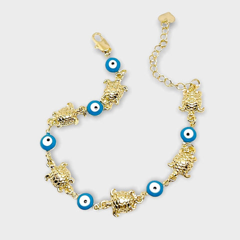 Gia s links diamond cut morocco tri - color 18k of gold plated bracelet