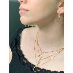 Tusk necklace 18k of gold plated chain chains