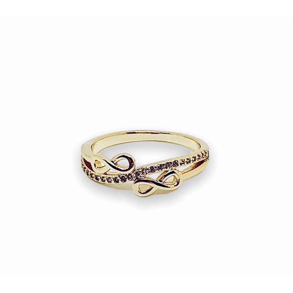 Twins infinity ring 14kts of gold plated 8 rings