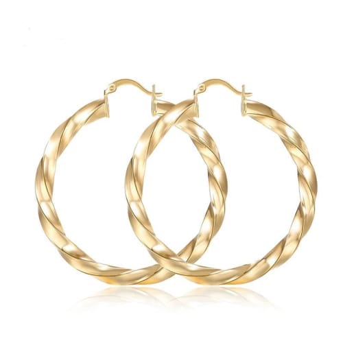 Twisted 18k of gold-filled earring hoops earrings