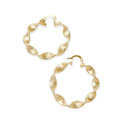 Twisted roman hoops in 18k of gold plated