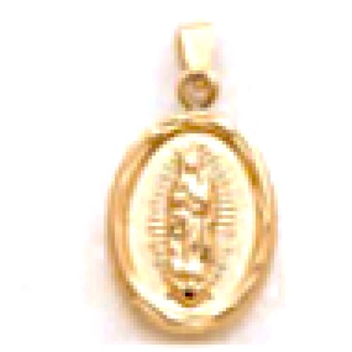 Virgen guadalupe oval shape pendant 18kts of gold plated charms