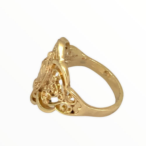 Virgin guadalupe crown ring 18k of gold plated rings