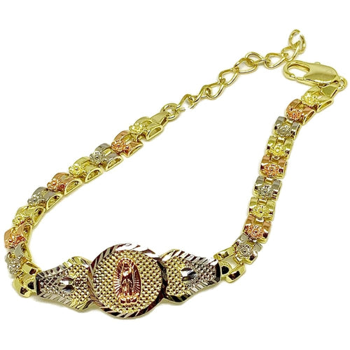 Virgin guadalupe id tricolor bracelet 18k of gold plated bracelets