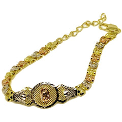 Virgin guadalupe id tricolor bracelet 18k of gold plated bracelets