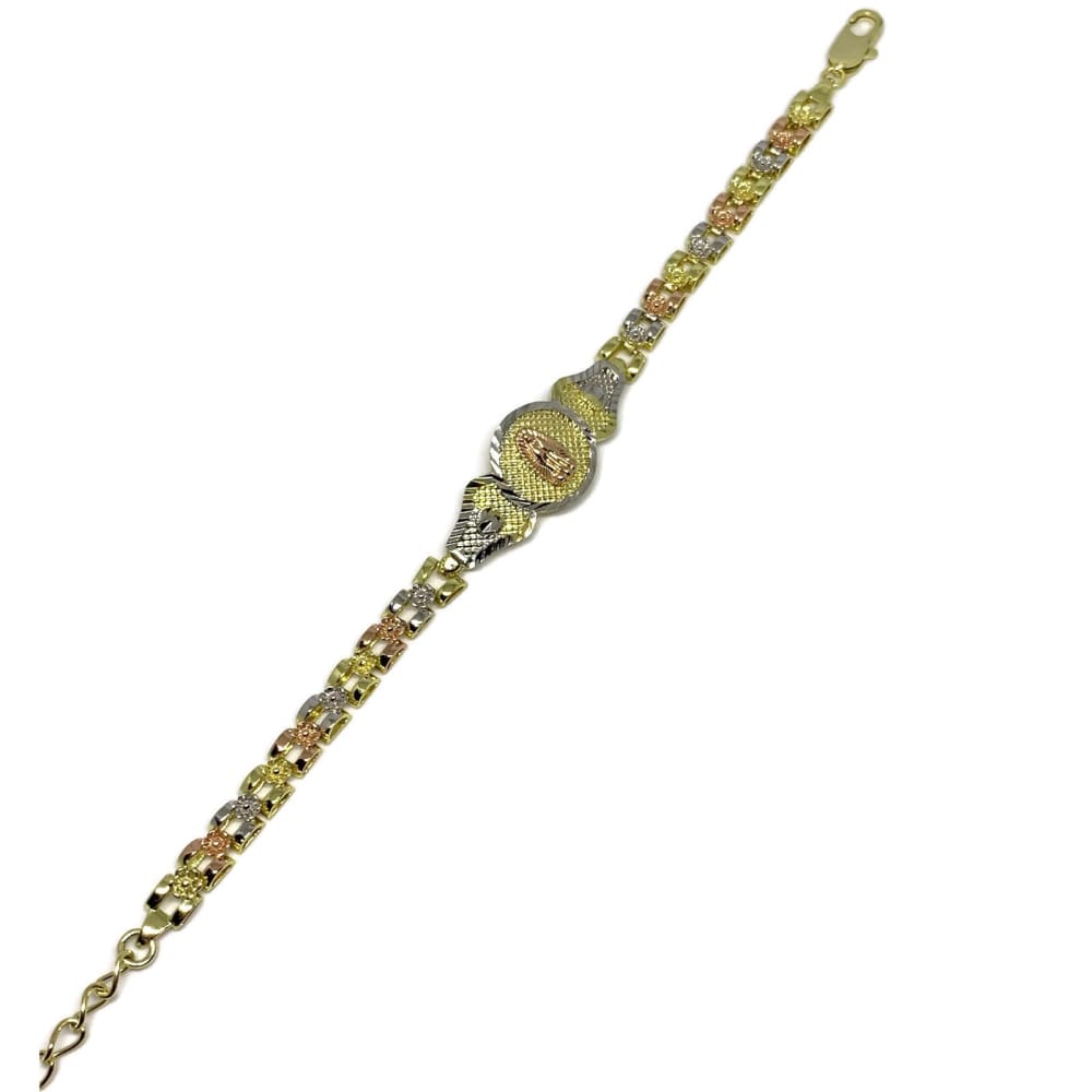 Virgin guadalupe id tricolor bracelet 18k of gold plated bracelets