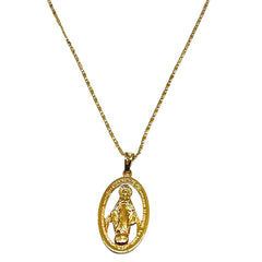 Virgin mary miraculous medal gold plated rose necklace chain 18 chains