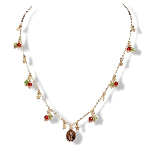 Virgin pendant necklace chain 18kts of gold plated chain