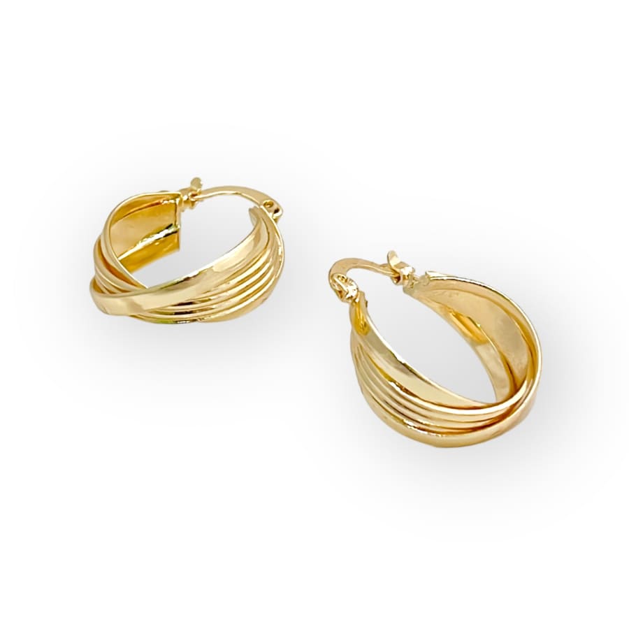 Wave hoop earrings in 18k of gold plated earrings