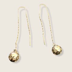 Wrapped gold lines pearls threaders plated earrings